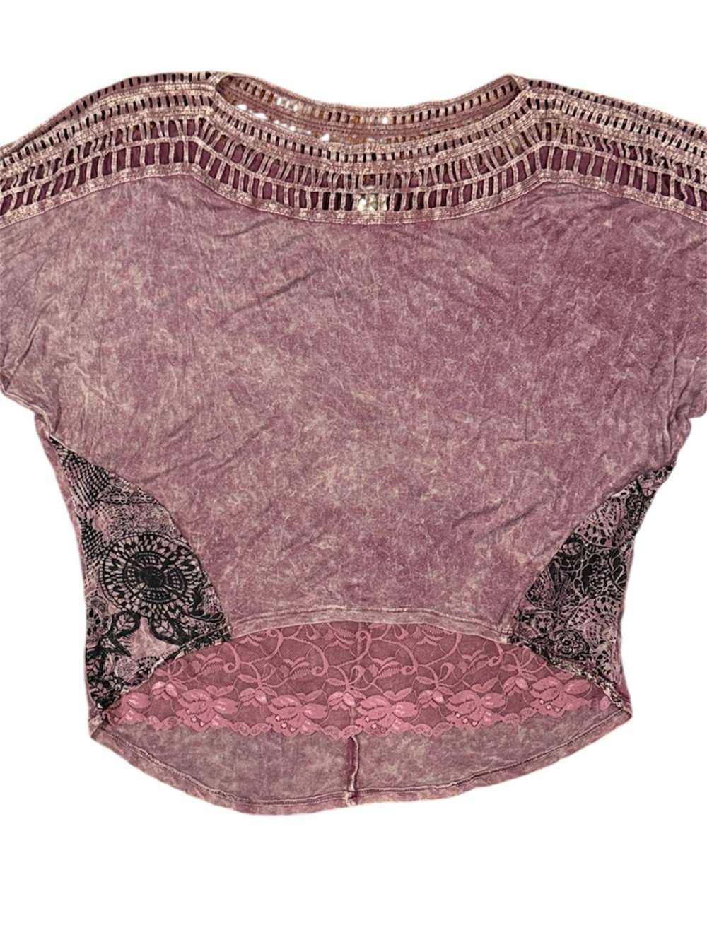 gimmicks by BKE Crochet-Trim Mauve Lace-Hem Tunic Top - Picture 5 of 10
